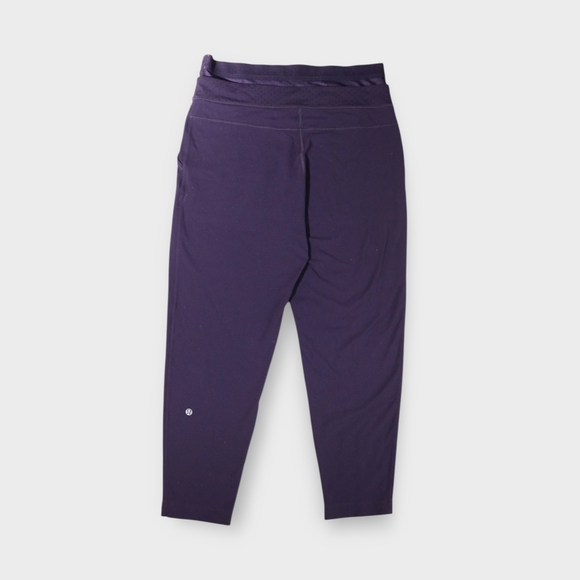 Rare Lululemon Exquisite Trouser CropShine Dot Black Grape W6E22S Wm Sz 8 2014 - Picture 8 of 11